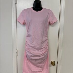 Missufe Pink Ruched T-Shirt Dress (New)